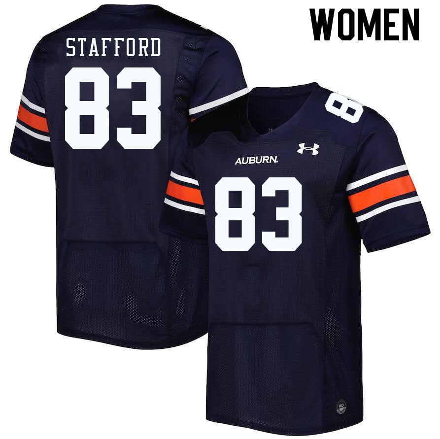 Women's Auburn Tigers #83 Colby Stafford Navy 2023 College Stitched Football Jersey